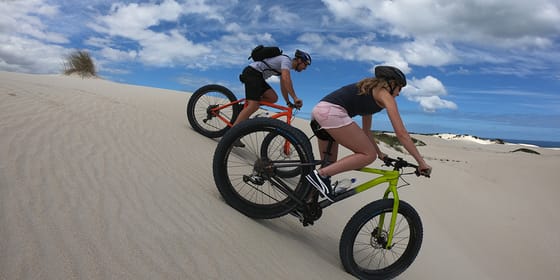 Fatbike riders on the Walker Bay dunes